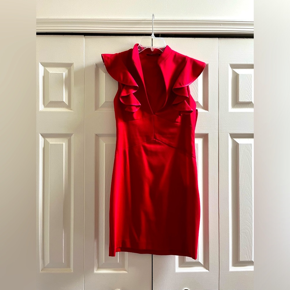 Red dress bought at Neiman Marcus